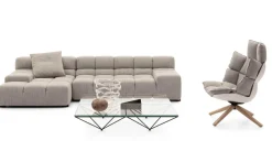 Eckiges Sofa Tufty Time Stoff Rattier Astro Seil Braun Innenrahmen Stahlrohre Füße Schwarz Mit Rückenkissen