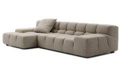 Eckiges Sofa Tufty Time Stoff Rattier Astro Seil Braun Innenrahmen Stahlrohre Füße Schwarz Mit Rückenkissen