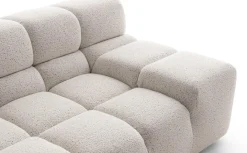 Eckiges Sofa Tufty Time Stoff Bouclè Sambuco Weiß Innenrahmen Stahlrohre Füße Schwarz Mit Rückenkissen