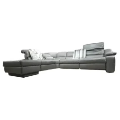 Ecksofa 1330 Callas Leder 24 Longlife Zinn Grau Mit Elektrischem Wall Free Beschlag