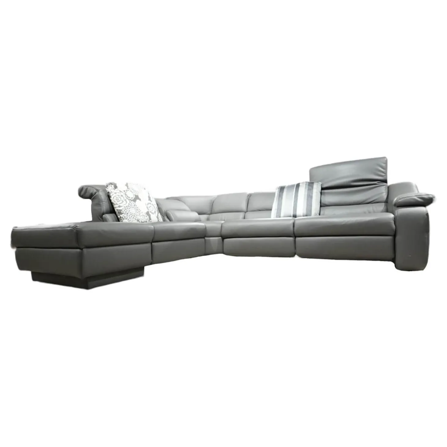 Ecksofa 1330 Callas Leder 24 Longlife Zinn Grau Mit Elektrischem Wall Free Beschlag