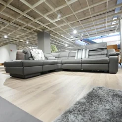 Ecksofa 1330 Callas Leder 24 Longlife Zinn Grau Mit Elektrischem Wall Free Beschlag