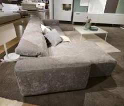 Ecksofa 34000 Dwayne Stoff V87 21 Silver Grau Füße Kunststoff Schwarz Mit Kopfteilverstellung