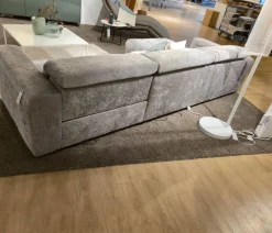 Ecksofa 34000 Dwayne Stoff V87 21 Silver Grau Füße Kunststoff Schwarz Mit Kopfteilverstellung