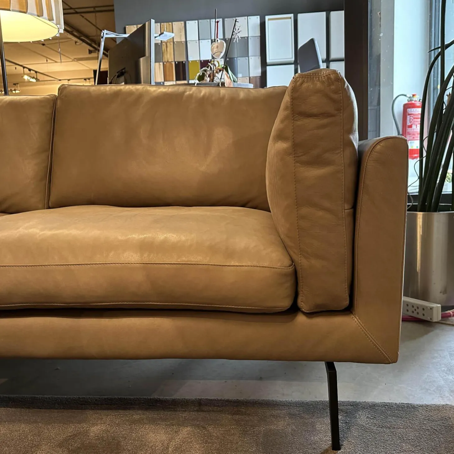 Ecksofa 3215 L Ferrara Leder Sauvage Stone Füße M058S18