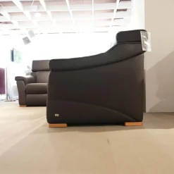 Ecksofa 1950 Leder 33 Longso Coffee Schwarz Anthrazit Holzteile Buche 042