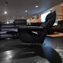 Ecksofa 1505 Leder L24 Longru Pazifik Dunkelblau Inklusive Relaxsessel Small 7052 35U44