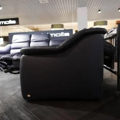 Ecksofa 1505 Leder L24 Longru Pazifik Dunkelblau Inklusive Relaxsessel Small 7052 35U44