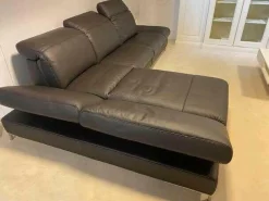 Ecksofa 1510 Leder Longlife Caffee 2 Sitze elektrisch verstellbar