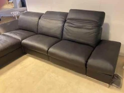 Ecksofa 1510 Leder Longlife Caffee 2 Sitze elektrisch verstellbar
