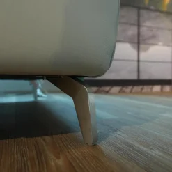 Ecksofa 9200 Leder Montana Angora Weiß Füße Metall Gebürstet Mit Elektrischer Verstellung