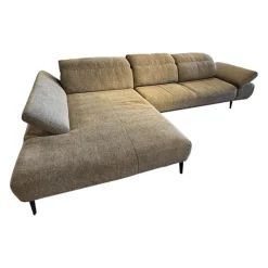 Ecksofa 24405 Levi Stoff S2298 Pepper Grau Fuß Schwarz mit Sitzvorzug Motorisch