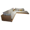 Ecksofa 60 Sina Korpus Leder 38 111 Ockerbraun Braun Sitz Stoff 26 383 Sandgelb Grau Gestell Schwarz