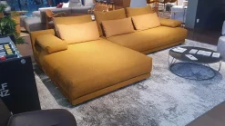 Ecksofa 142 Stoff 1 Medium Braun Beige mit 8 Kissen
