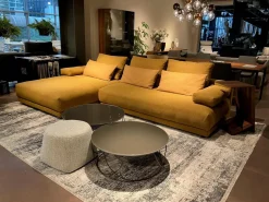 Ecksofa 142 Stoff 1 Medium Braun Beige mit 8 Kissen