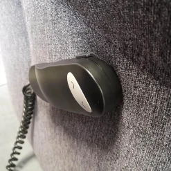 Ecksofa 50003 Stoff Dana Stahl mit Relaxsessel und verschiedenen Funktionen