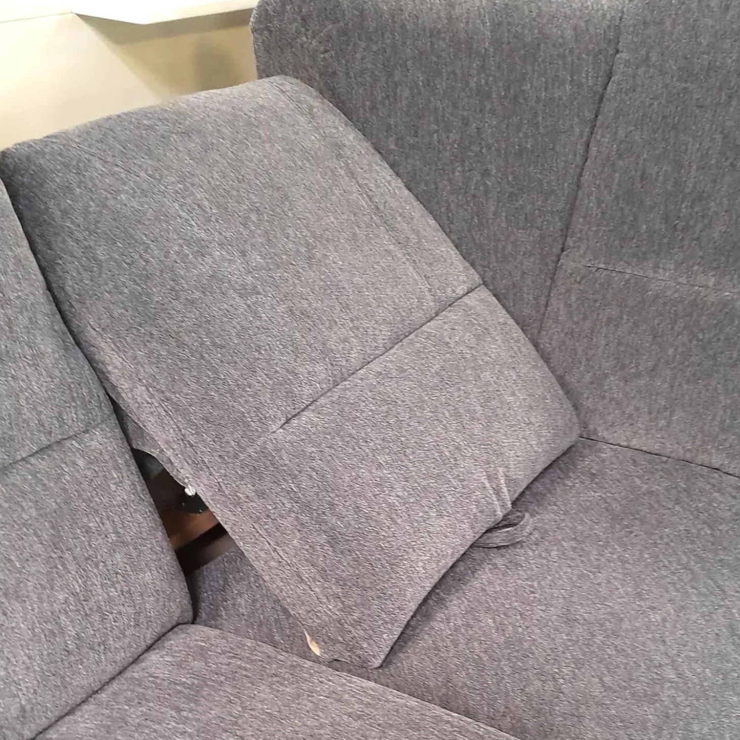 Ecksofa 50003 Stoff Dana Stahl mit Relaxsessel und verschiedenen Funktionen