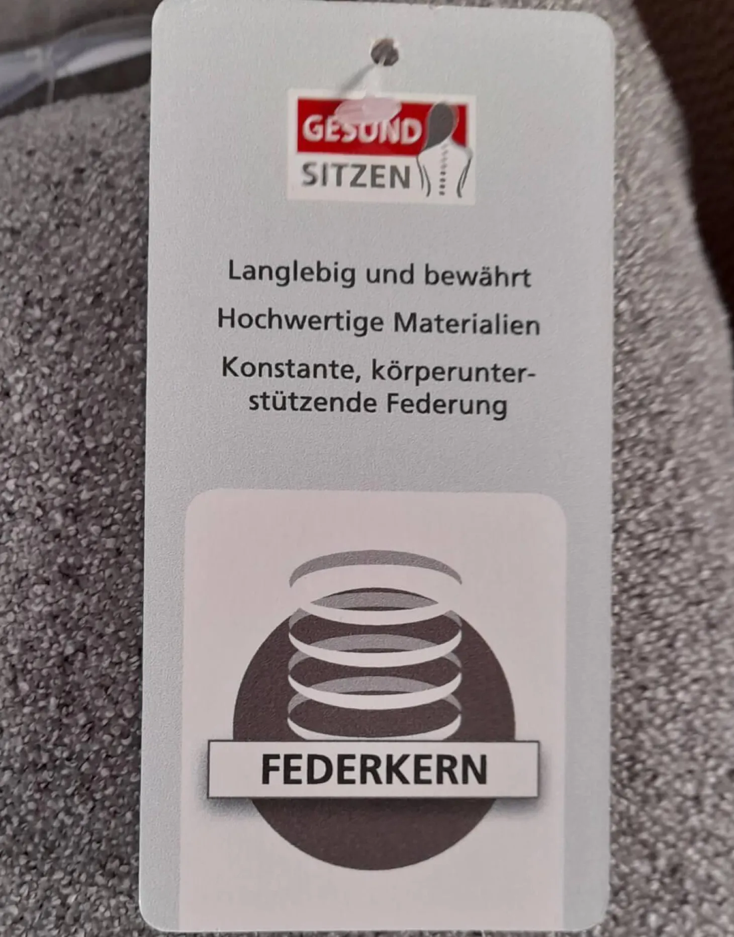 Ecksofa 50021 Stoff Ebba Quarz Grau Fuß Schwarz mit Kopfteilverstellung