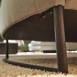 Ecksofa 4530 Stoff JAB 13723 Aqua Grau Metallkufe Schwarz Matt Mit Kopfstütze XL