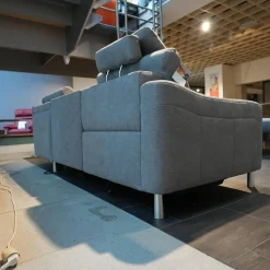 Ecksofa 4305 Stoff Miro Silver Grau Füße Metall Inklusive Kopfstütze