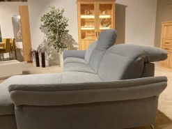 Ecksofa 1065 Stoff Nuvano Navy Blau Mit Verstellbaren Kopf- Und Ammteilen