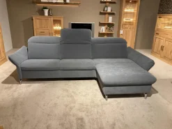 Ecksofa 1065 Stoff Nuvano Navy Blau Mit Verstellbaren Kopf- Und Ammteilen