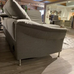 Ecksofa 1924 Stoff Q2 Fashion Rauch Grau Füße Aluminium Mit Elektrischen Verstellungen