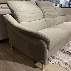 Ecksofa 1924 Stoff Q2 Fashion Rauch Grau Füße Aluminium Mit Elektrischen Verstellungen