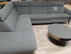 Ecksofa 1926 Stoff Q2 Melange Mare Grau mit Relaxfunktion