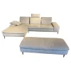 Ecksofa 16540 Valentinoo W60 22 Silbergrau Fuße FC3 Schwarz M99 Mit Sitztiefenverstellung Inklusive Hocker Und Kopfstütze
