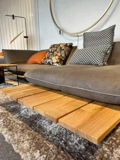 Ecksofa Akito Leder Rhino Elefant 2399 63 Braun Grau Plattform Wildeiche Füße Stahl Schwarz Pulverbeschichtet