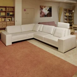 Ecksofa Alba Leder Volume 5622 44 Weiß Mit Kopfstütze