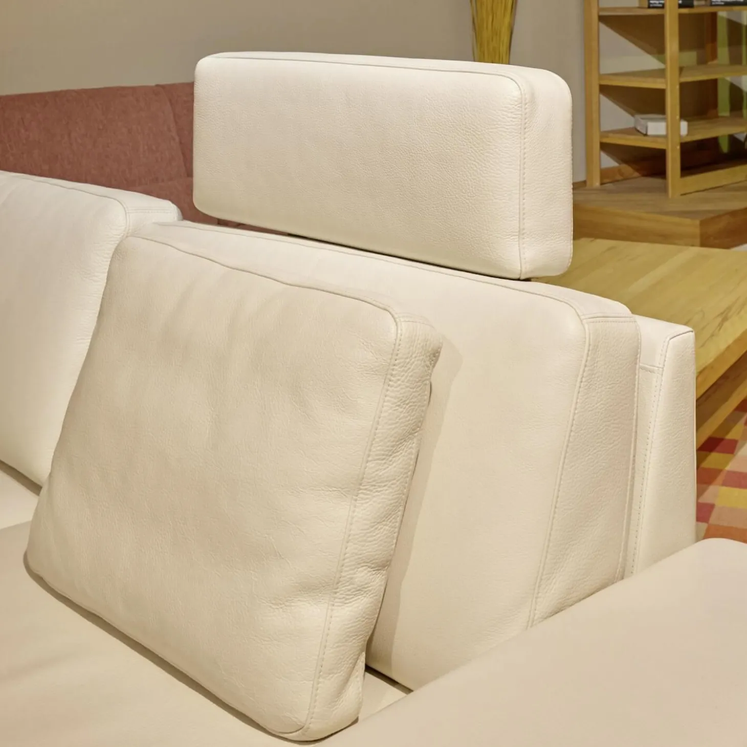 Ecksofa Alba Leder Volume 5622 44 Weiß Mit Kopfstütze