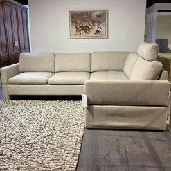 Ecksofa Alba Stoff 3360 Beige Mit Klappbaren Armteilen