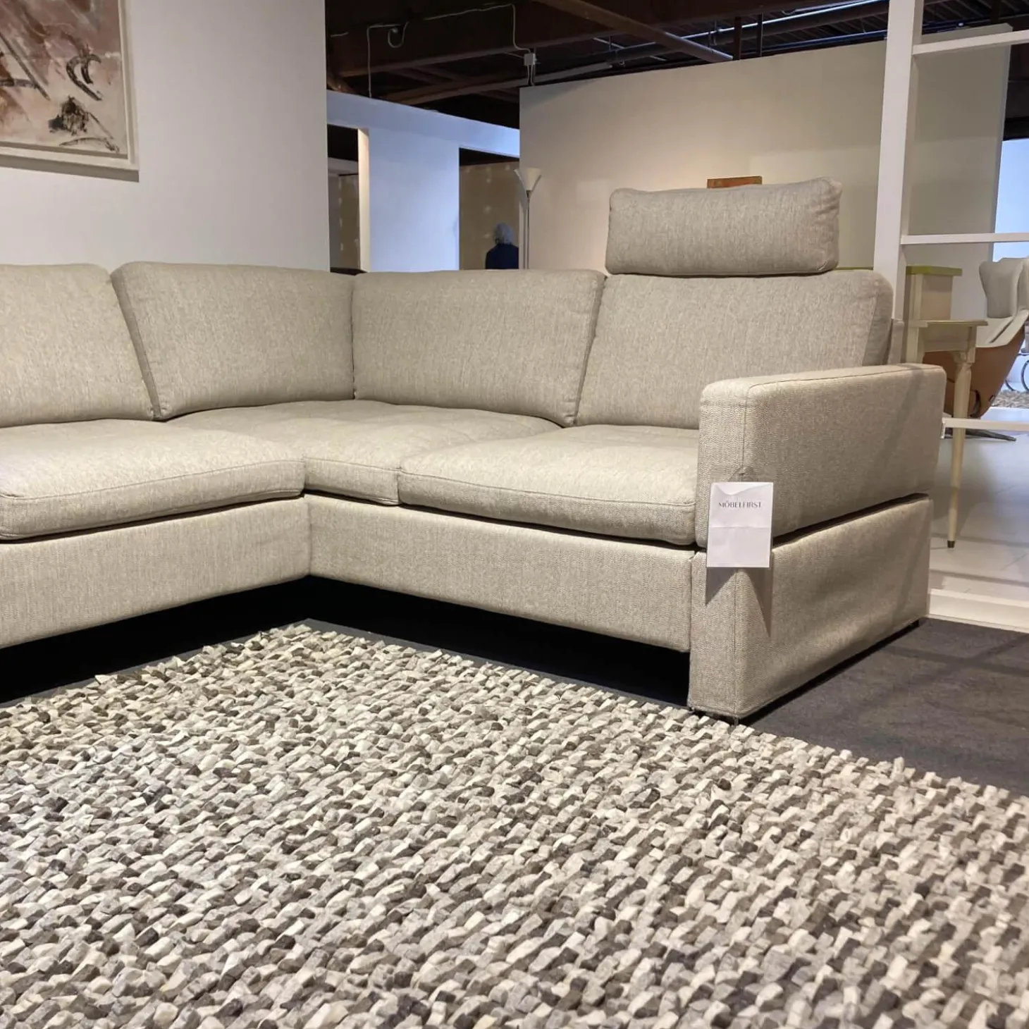 Ecksofa Alba Stoff 3360 Beige Mit Klappbaren Armteilen