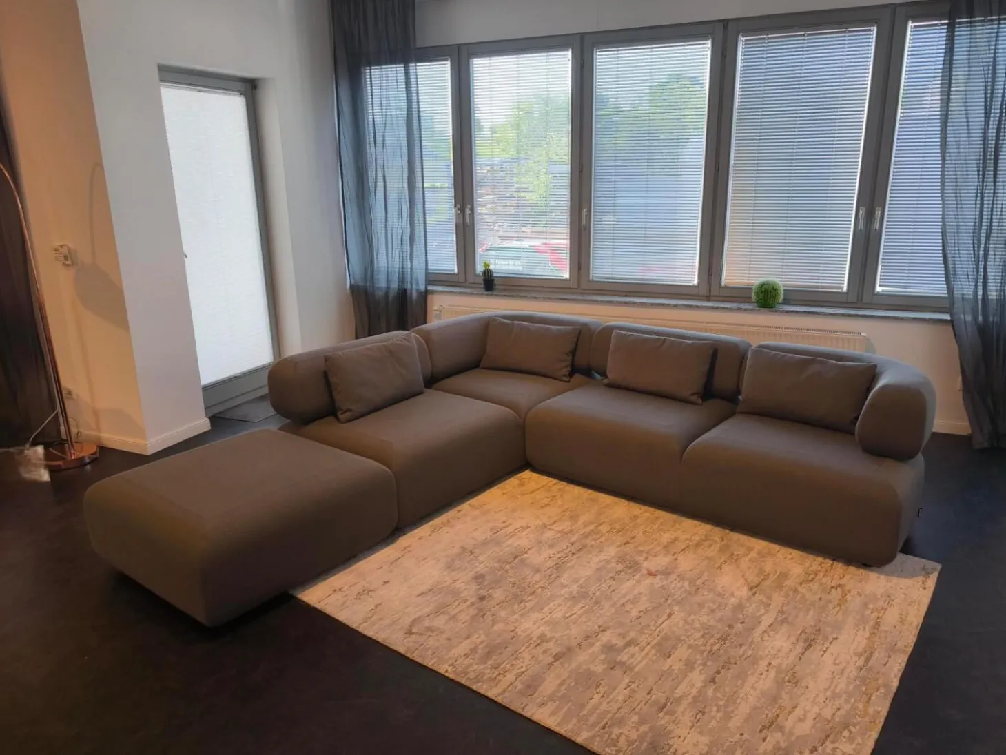 Ecksofa All Together Stoff 4057 0096 Grau Inklusive Hocker