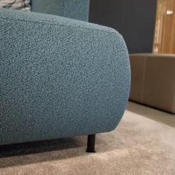 Ecksofa Aoyama Stoff 5275 61 Blau Füße Schwarz Mit Kissen