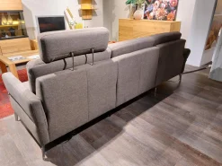 Ecksofa Arima N Stoff Chicago Taupe Grau Braun Fuß F151 Chrom Inklusive Motorischer Verstellungen