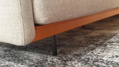 Ecksofa Arloth High Bezug Stoff Plaza 003 Beige Grau Gestell Leder Braun Orange Füße Schwarz Metall Inklusive Poufs Und Couchtische