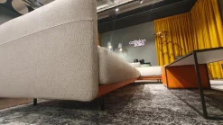 Ecksofa Arloth High Bezug Stoff Plaza 003 Beige Grau Gestell Leder Braun Orange Füße Schwarz Metall Inklusive Poufs Und Couchtische