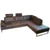 Ecksofa Barolo Stoff Relax 66 Graphite Grau mit 2 Kopfstützen