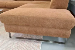 Ecksofa Beach Stoff Activineo Cats 28 Cognac Braun Füße Metall Gebürstet Mit Querschläferfunktion