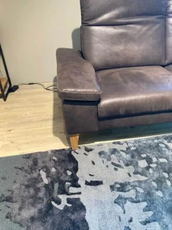 Ecksofa Benson Stoff Relax 123 Espresso Braun Füße Braun Geölt