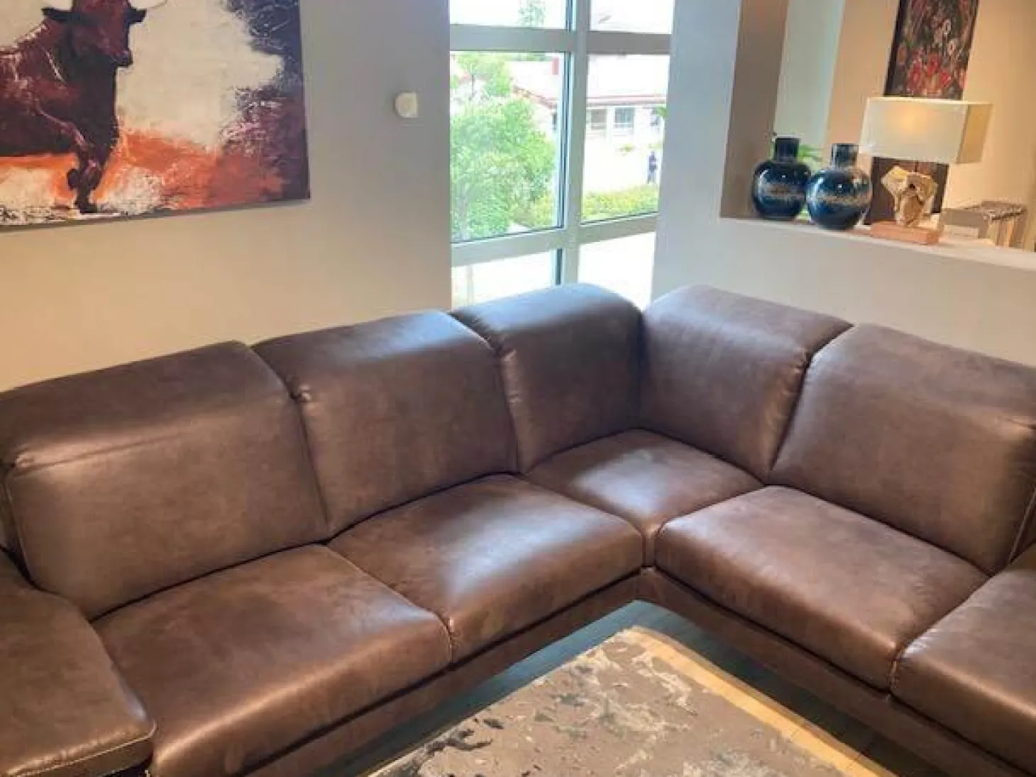 Ecksofa Benson Stoff Relax 123 Espresso Braun Füße Braun Geölt