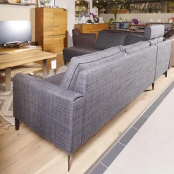 Ecksofa Bern Stoff Sunnyboy CH3031 Grau 096 Füße Metall Diamond Schwarz Matt