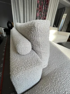 Ecksofa Boxspring Stoff 30 Universe 019 Greige Grau mit 4 Rückenkissen