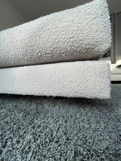 Ecksofa Boxspring Stoff 30 Universe 019 Greige Grau mit 4 Rückenkissen