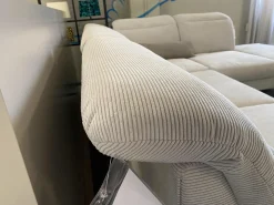 Ecksofa Breda Cord Stoff Rebbit Silver Silber Füße Schwarz Matt Inklusive Verstellungen Und Nierenkissen