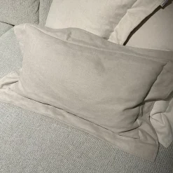 Ecksofa Britt Stoff 2 Sneak Natur Beige Füße Metall Inklusive Kissen