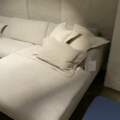 Ecksofa Britt Stoff 2 Sneak Natur Beige Füße Metall Inklusive Kissen
